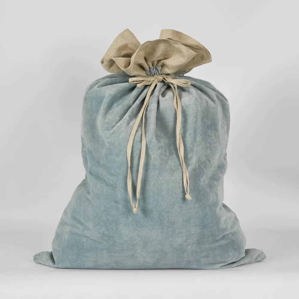 Sack Color:blue Velvet Christmas Sack- Blue – Atelier Gathered
